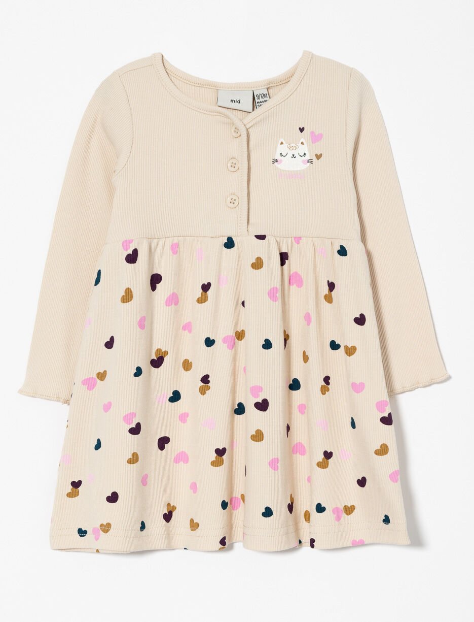 Robe imprimée à boutons - bébé fille