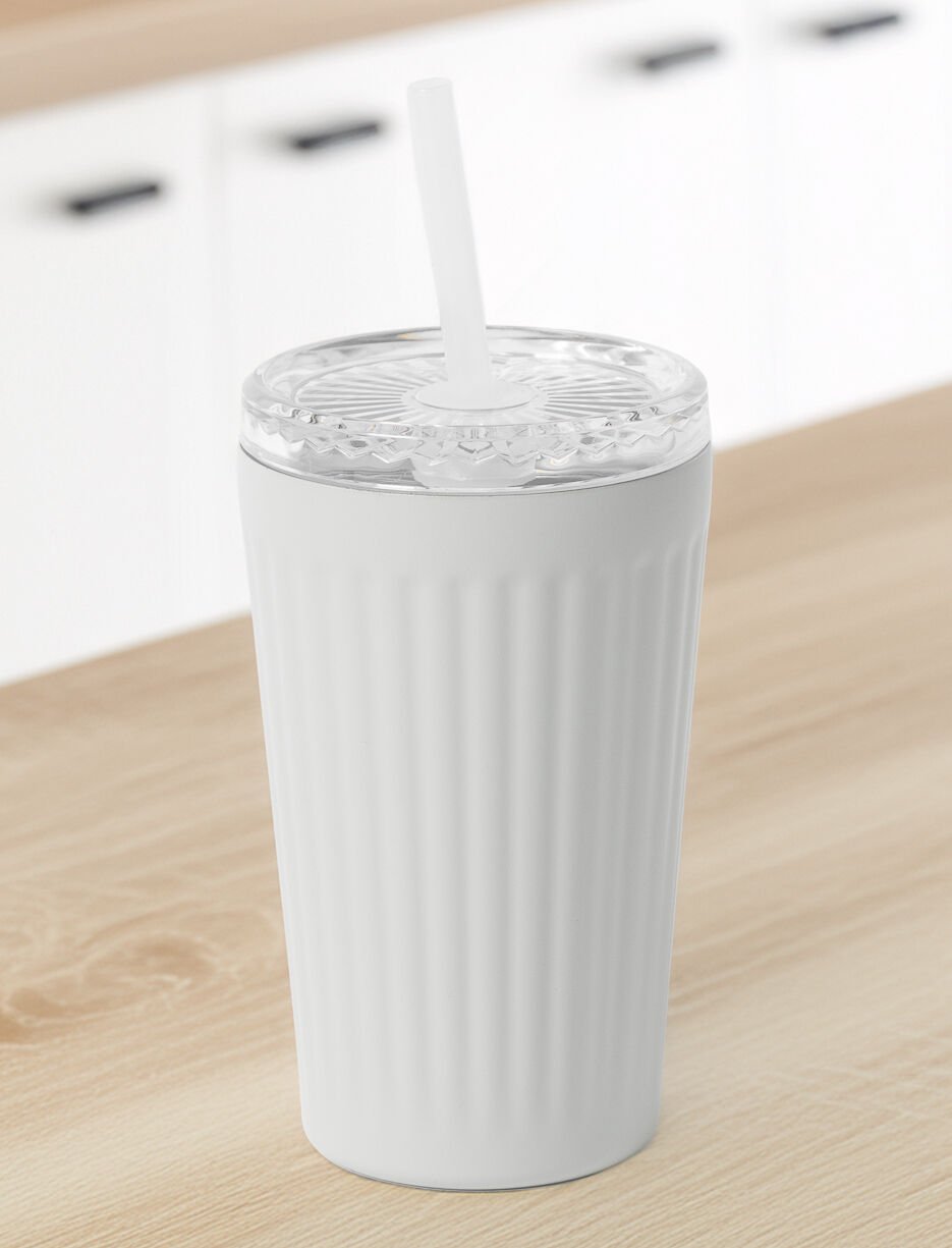 Verre de transport texturé en acier inoxydable