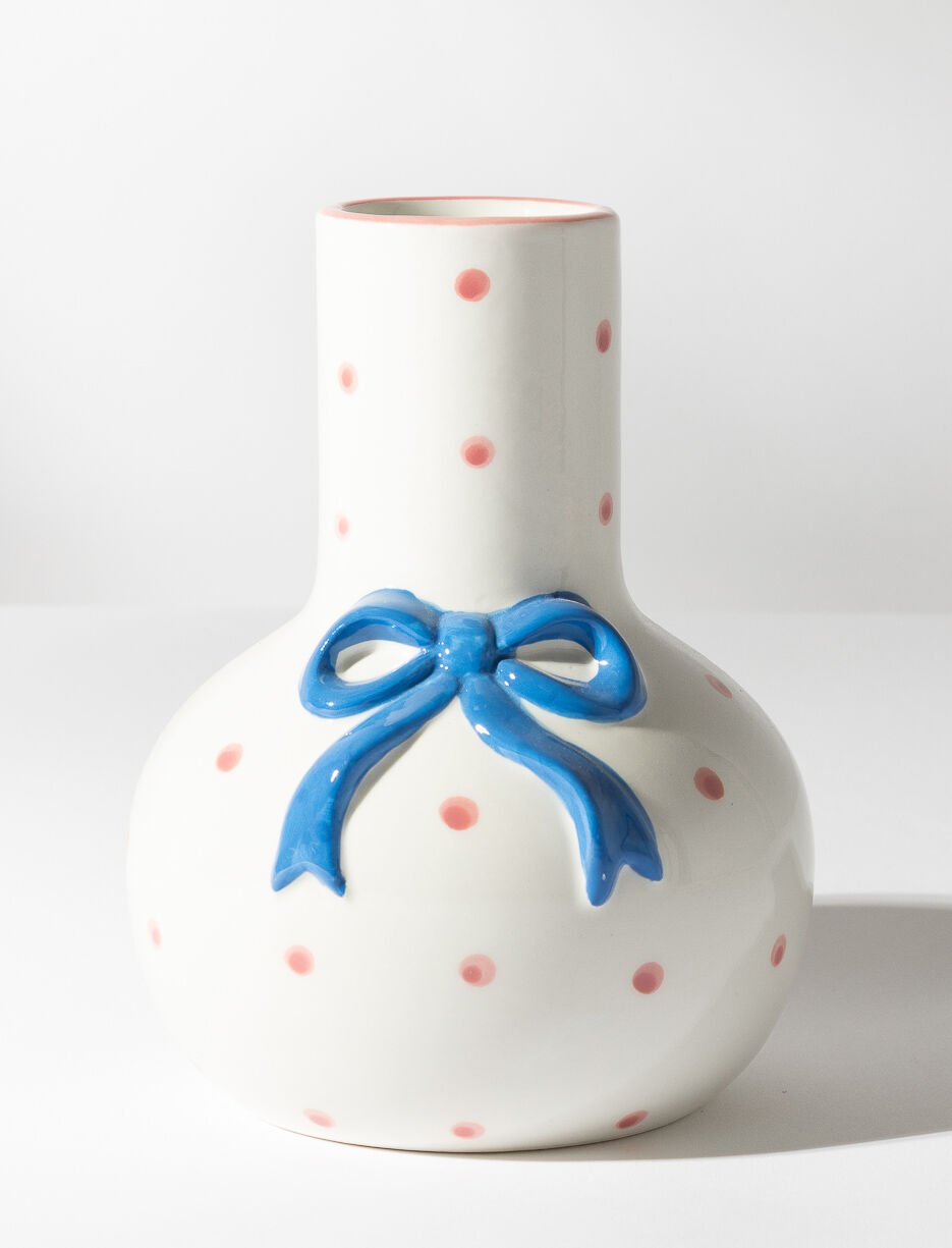 Vase en céramique à pois avec boucle Vase en céramique à pois avec boucle