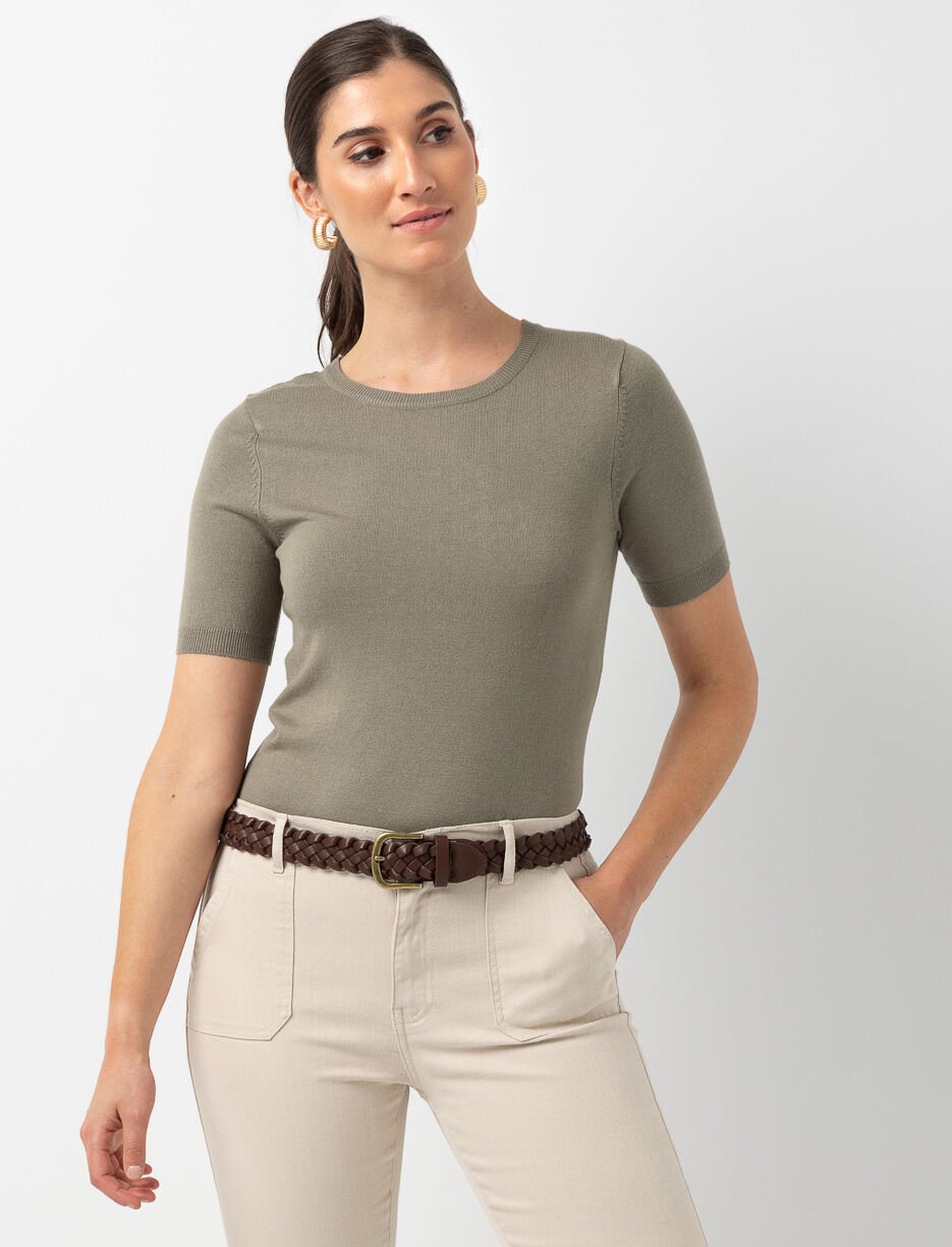 Short-sleeve Knit Sweater