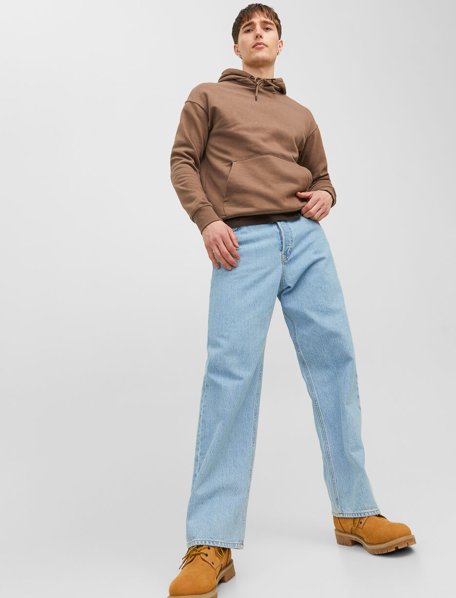 Jean délavé à jambes larges