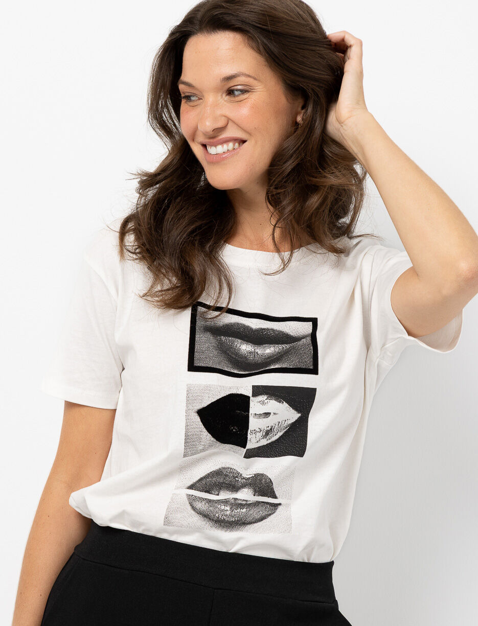 T-shirt imprimé à col rond