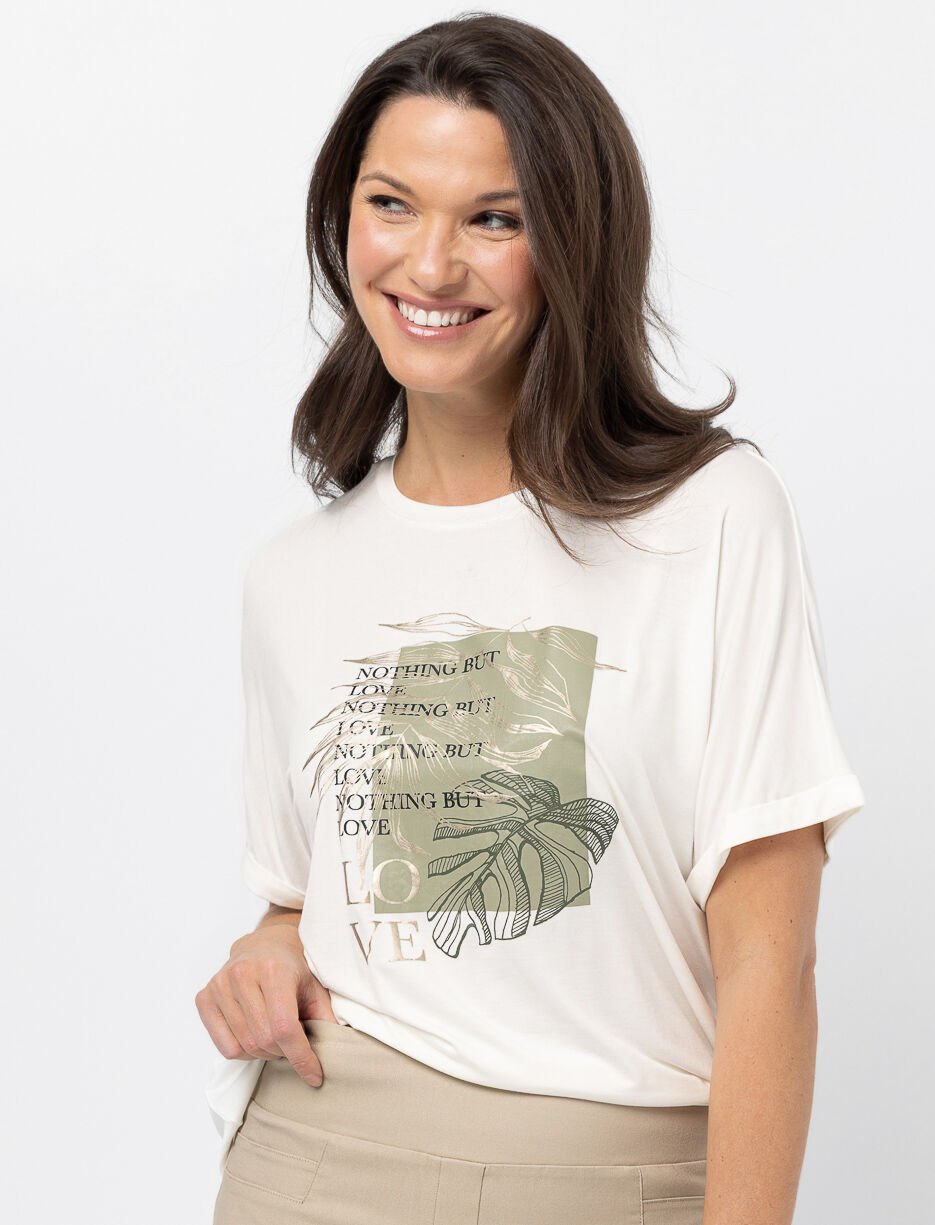 Printed Dolman-sleeve T-shirt