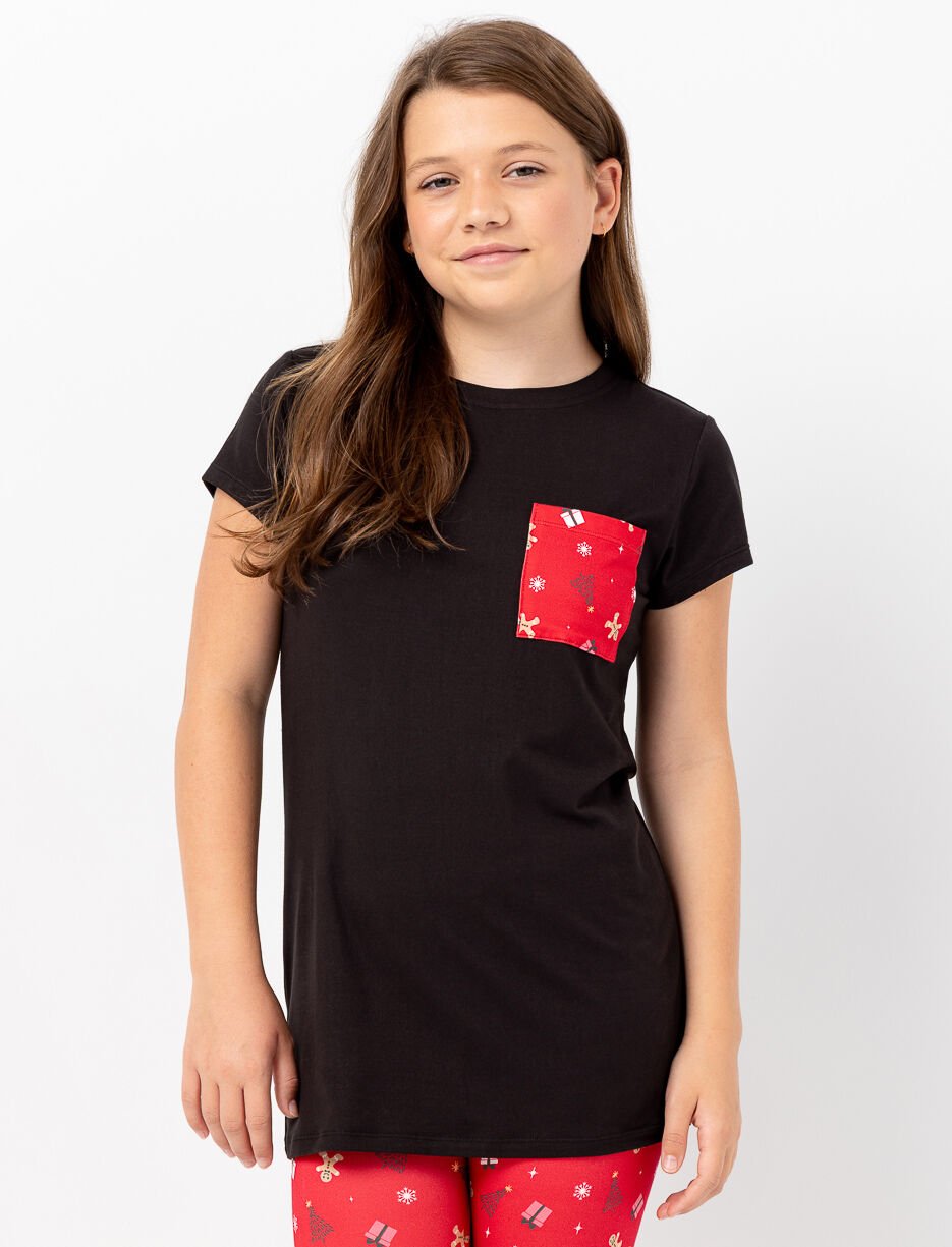 Tunique à poche imprimée Noël