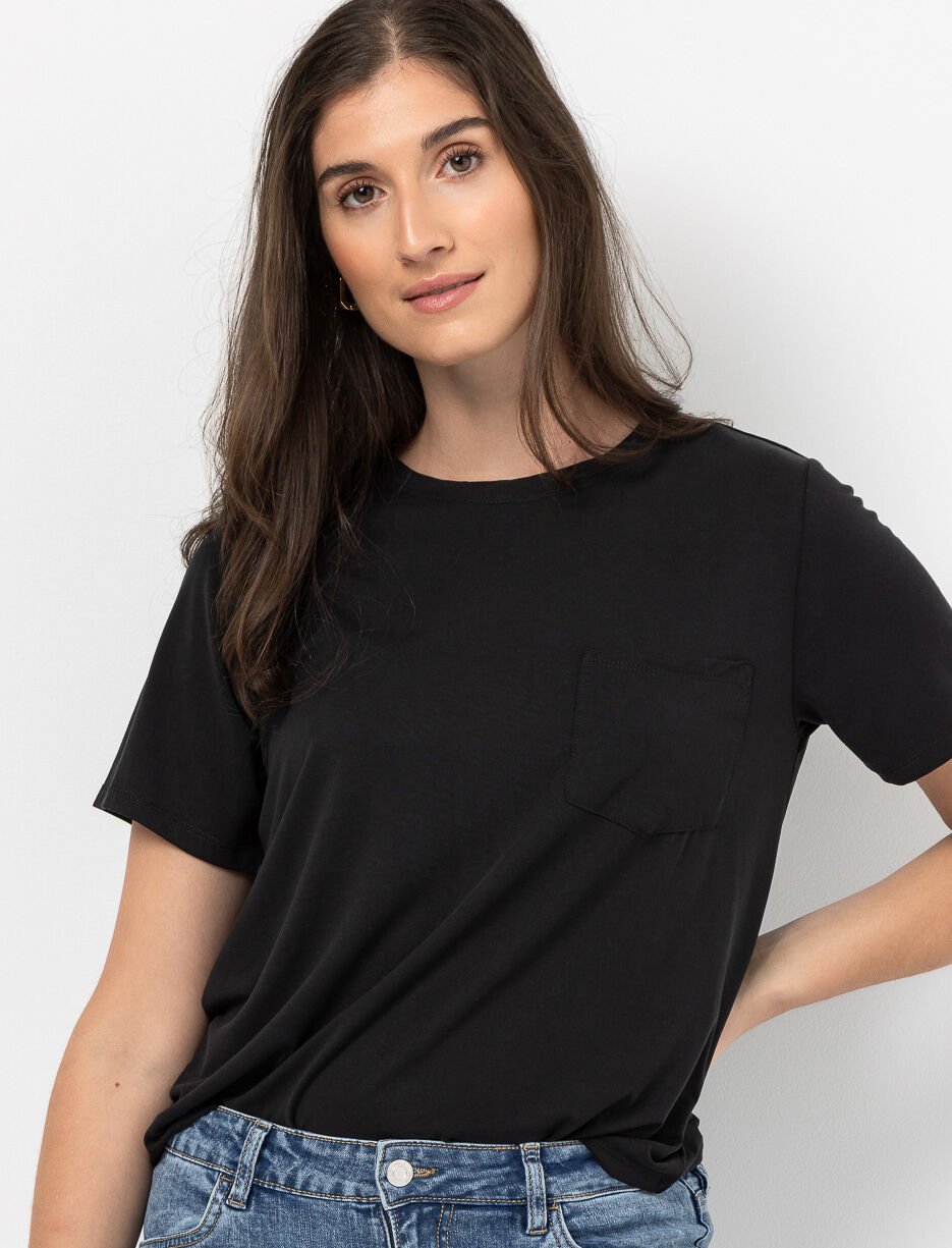 T-shirt uni à poche