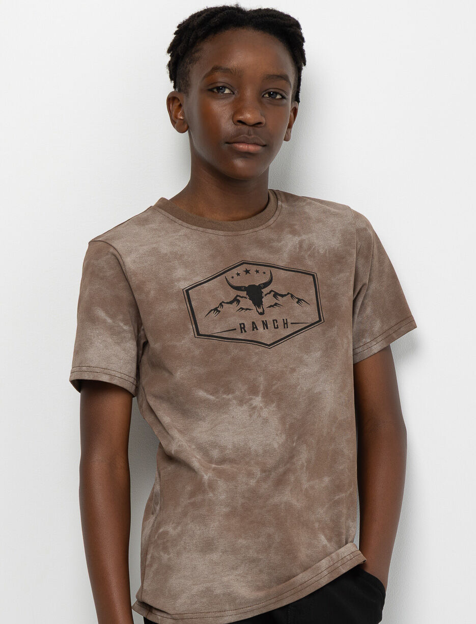 T-shirt délavé à imprimé ranch