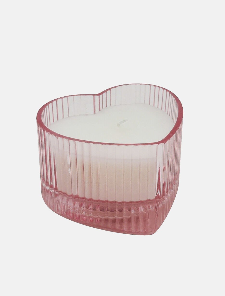 Chandelle en verre c&oelig;ur