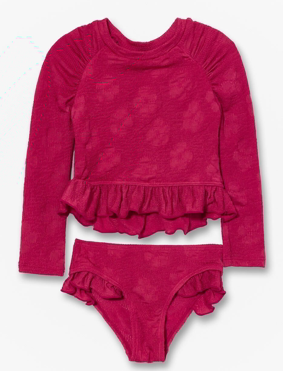 Maillot dermoprotecteur 2 pi&egrave;ces &agrave; volants - petite fille