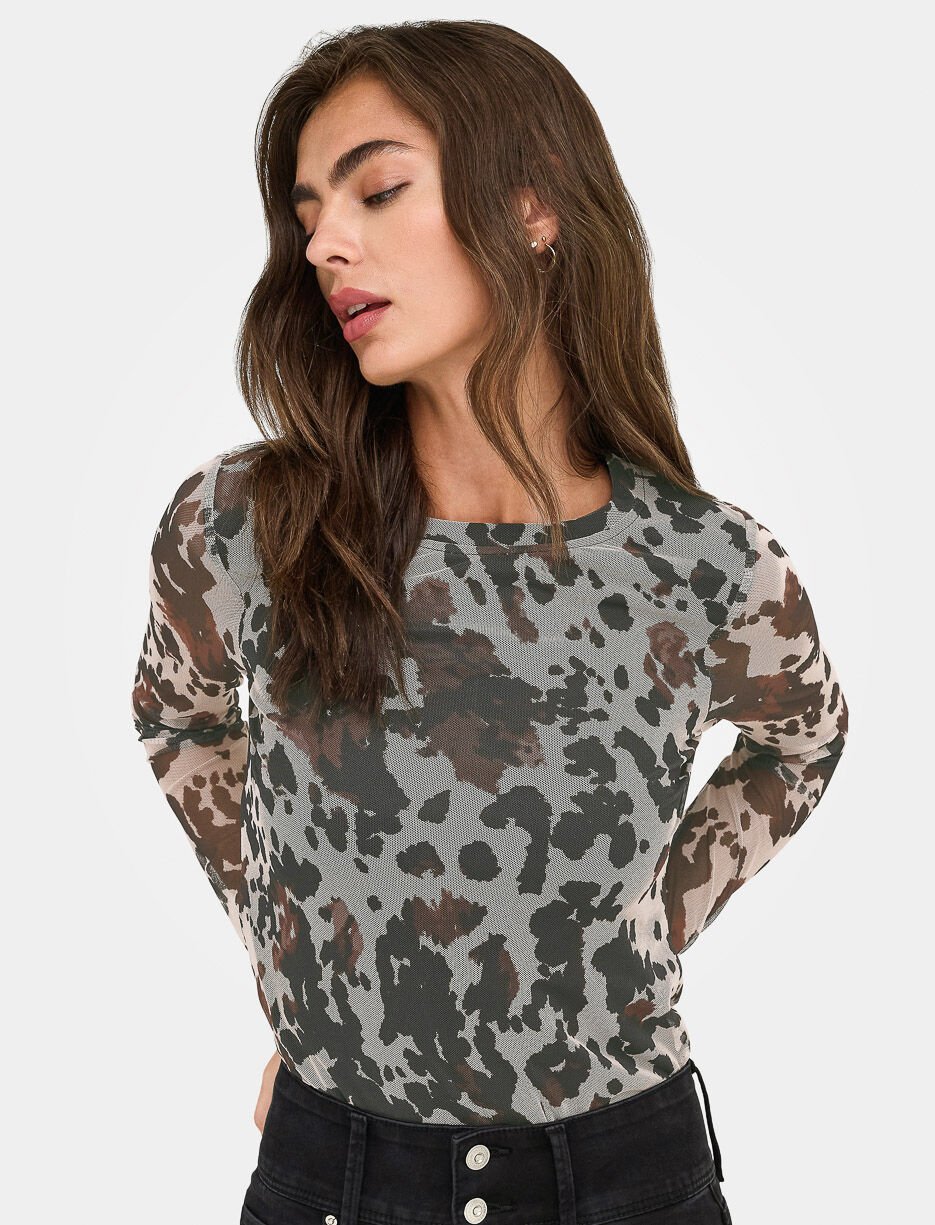 T-shirt en mesh imprimé