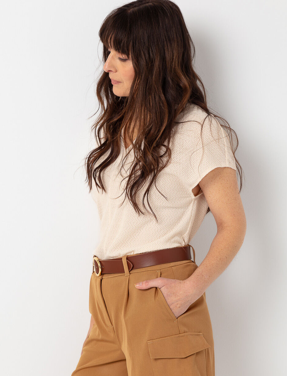 T-shirt uni texturé