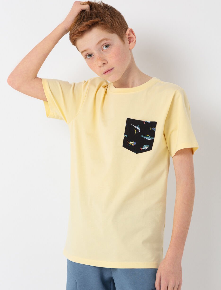 T-shirt uni à poche