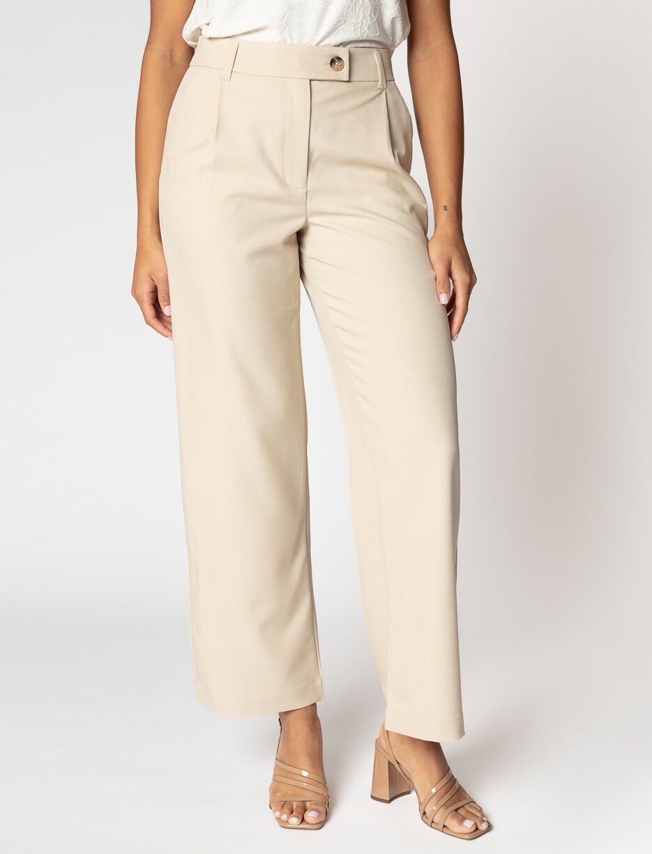 Wide-leg Regular-rise Pants