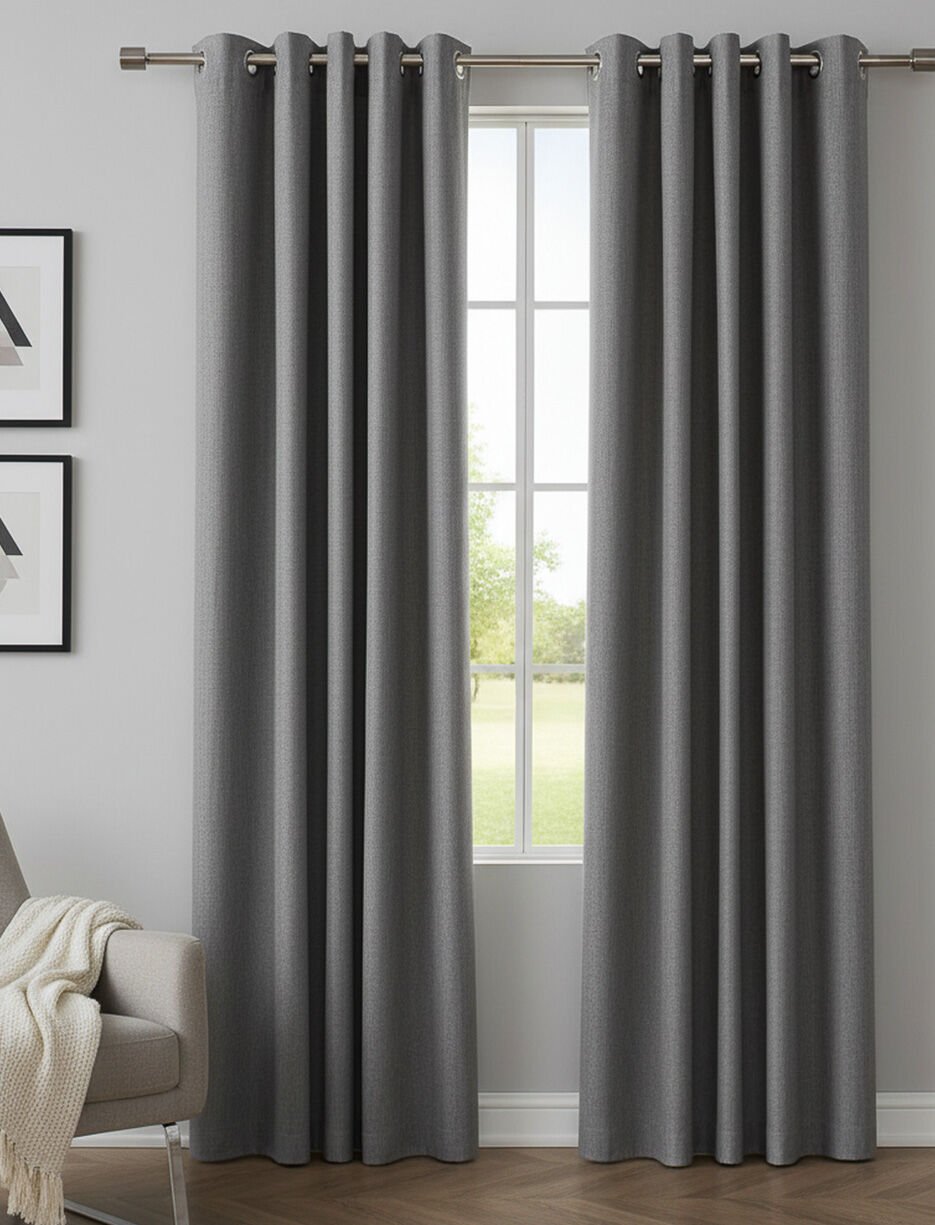 Panneau de rideau coupe-lumi&egrave;re textur&eacute;