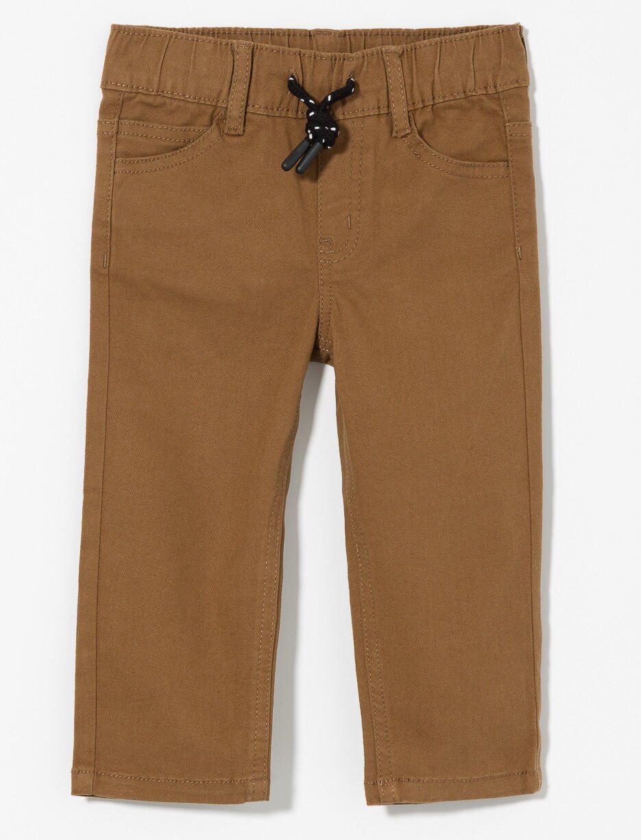 Straight Pants with Elastic Waist
