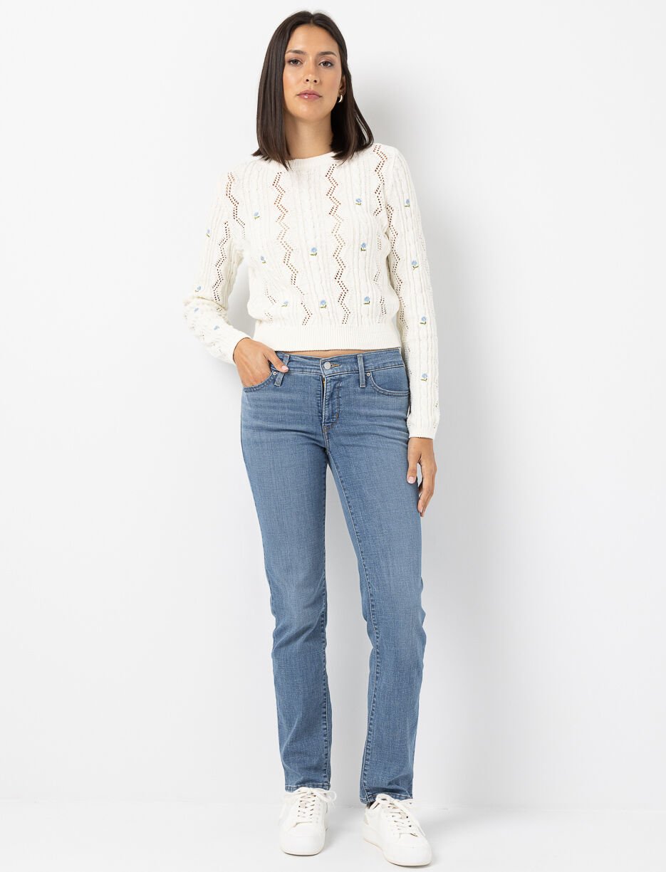 Jean jambe droite à taille régulière