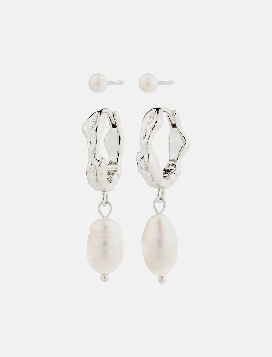 Boucles d'oreilles perles et anneaux - paquet de 2