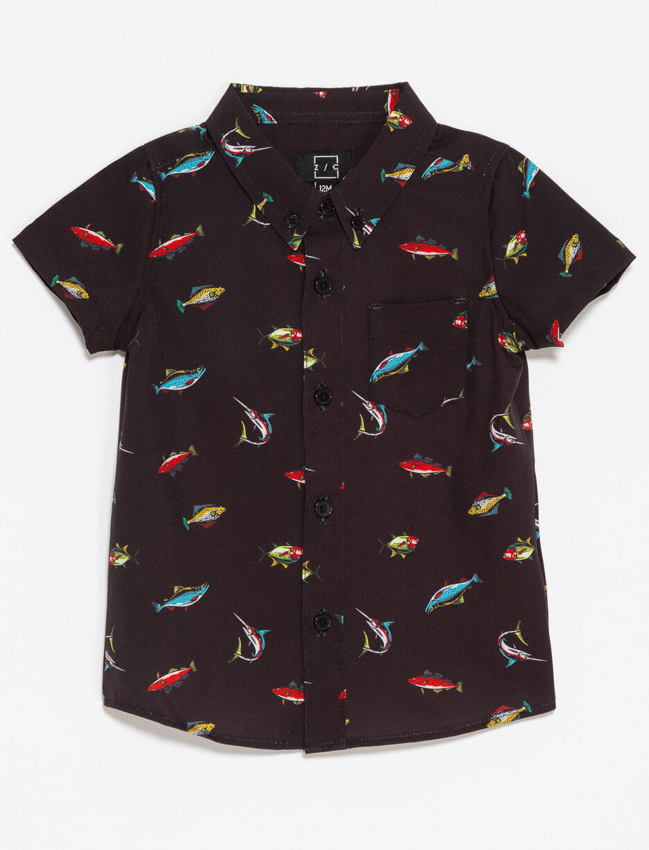 Chemise à motifs à manches courtes