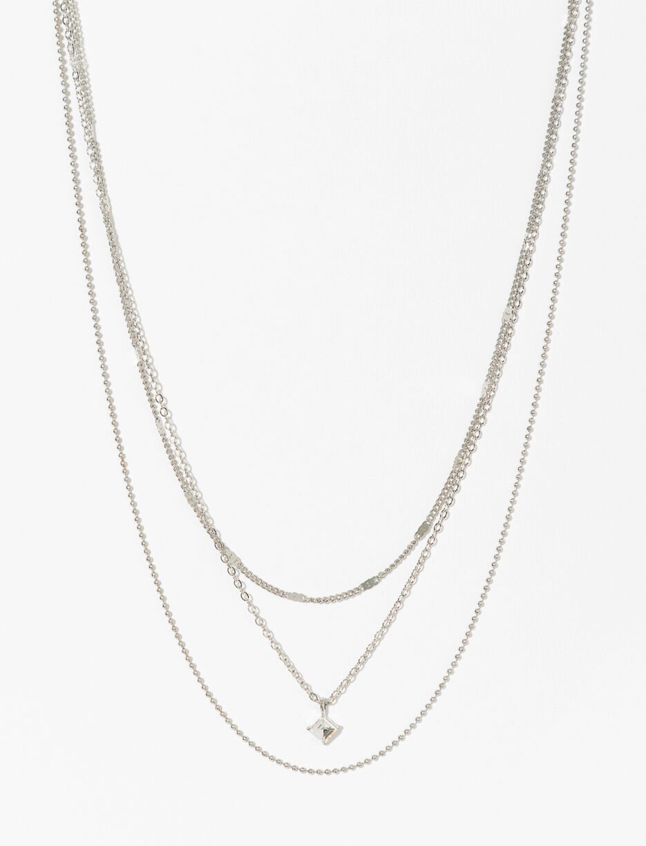 Silver-tone Layered Chain Necklace