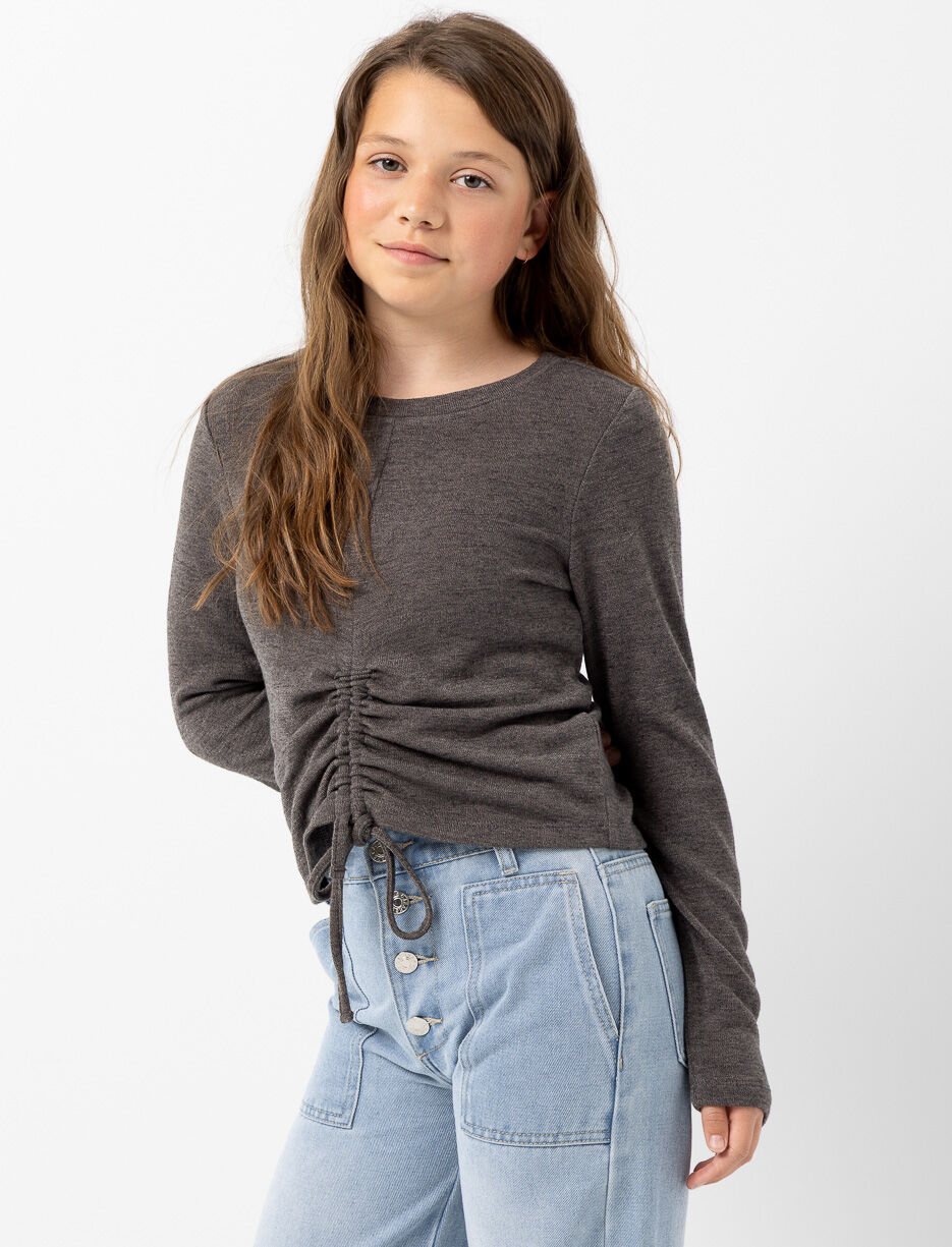 Long-sleeve Ruched Sweater