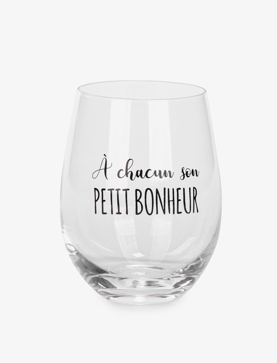 Verre à vin avec slogan