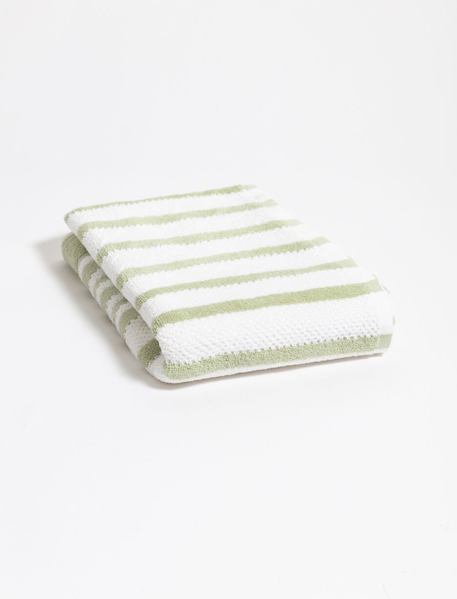 Bath Towel with Textured Stripes