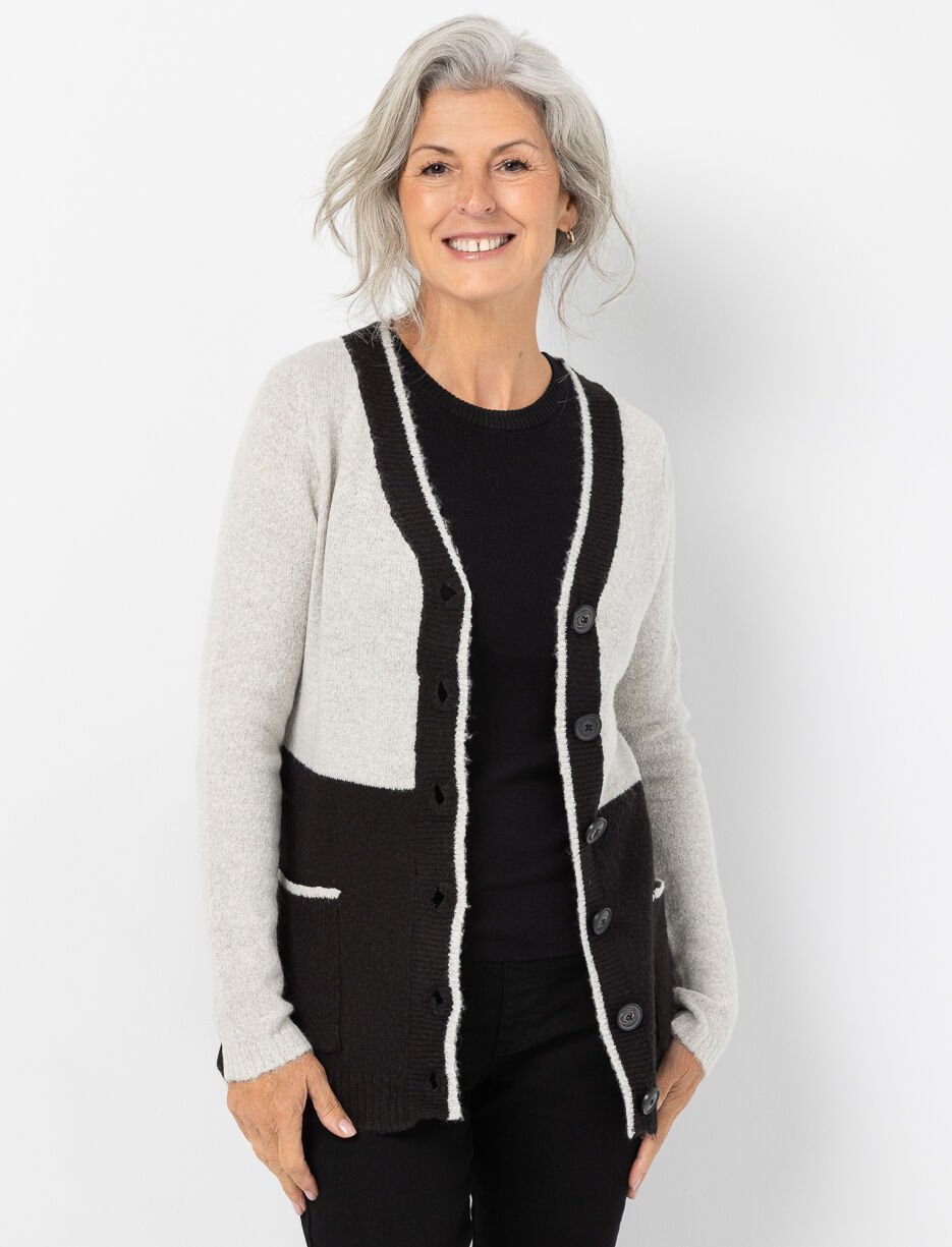 Cardigan à boutons à col en V