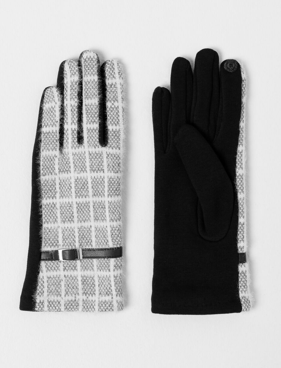 Gants en tweed avec ceinture décorative Gants en tweed avec ceinture décorative