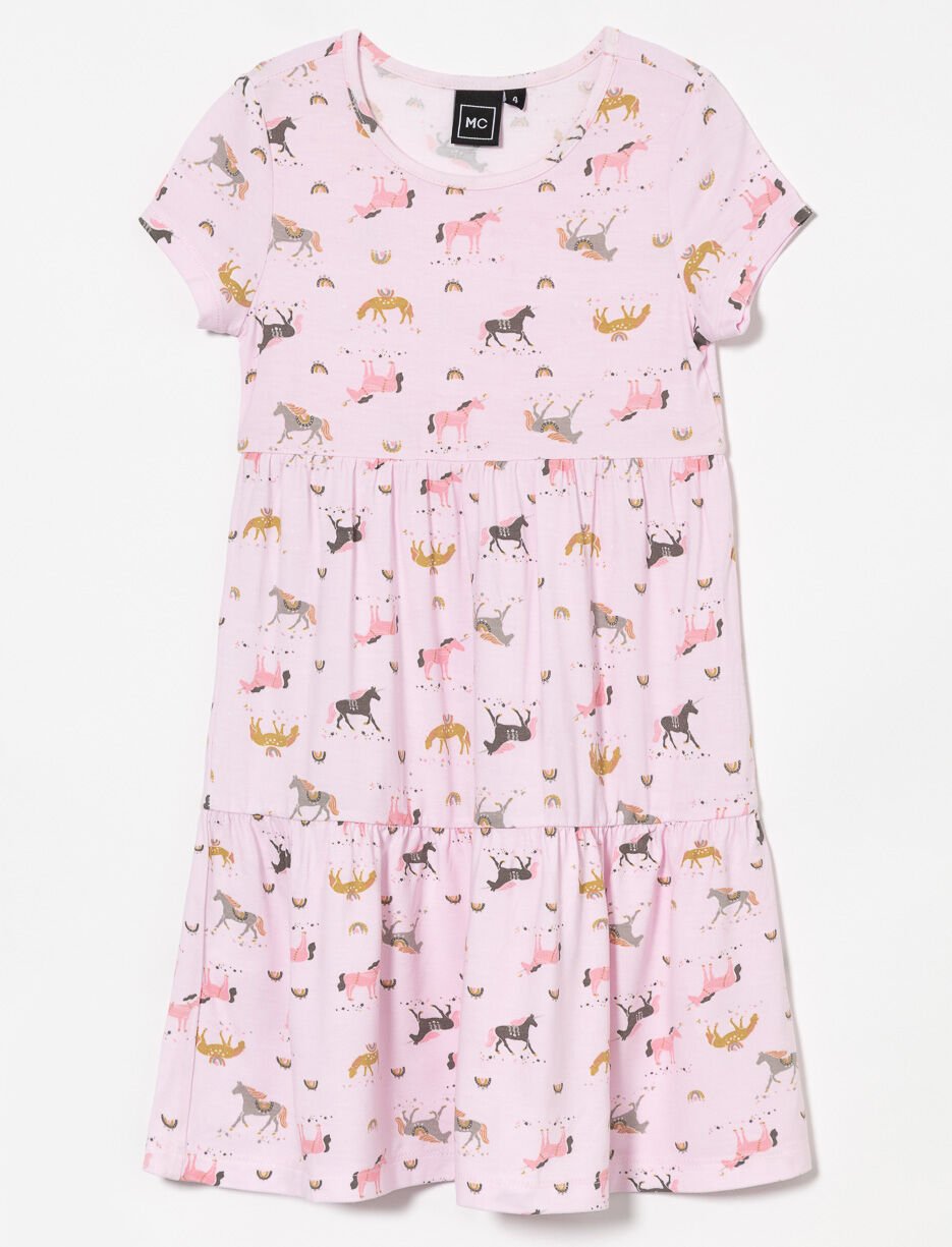 Robe manches courtes &agrave; motifs