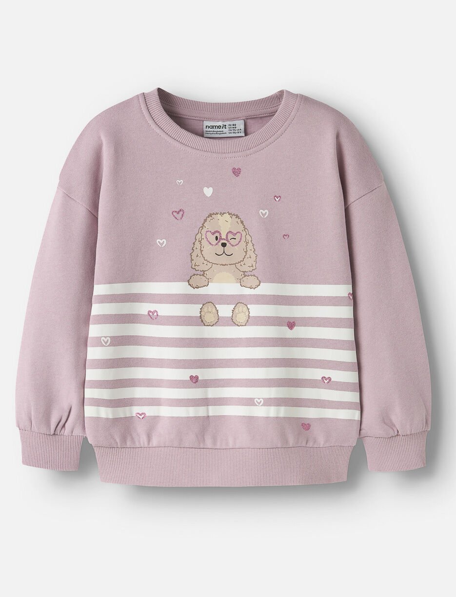 Chandail imprim&eacute; &agrave; col rond - petite fille