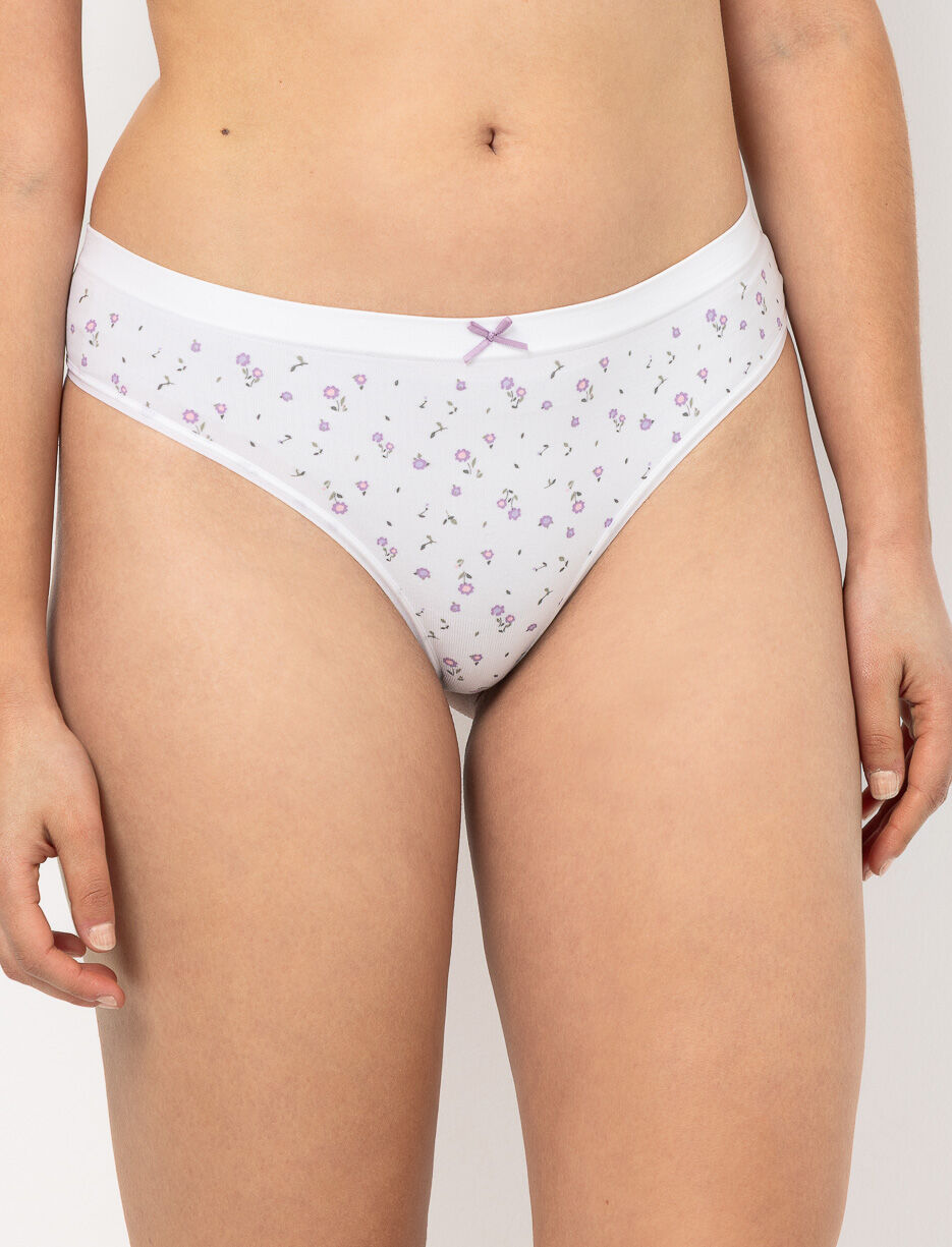 Culotte tanga fleurie sans couture