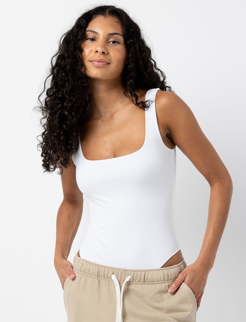Square-neck Bodysuit with Wide Straps