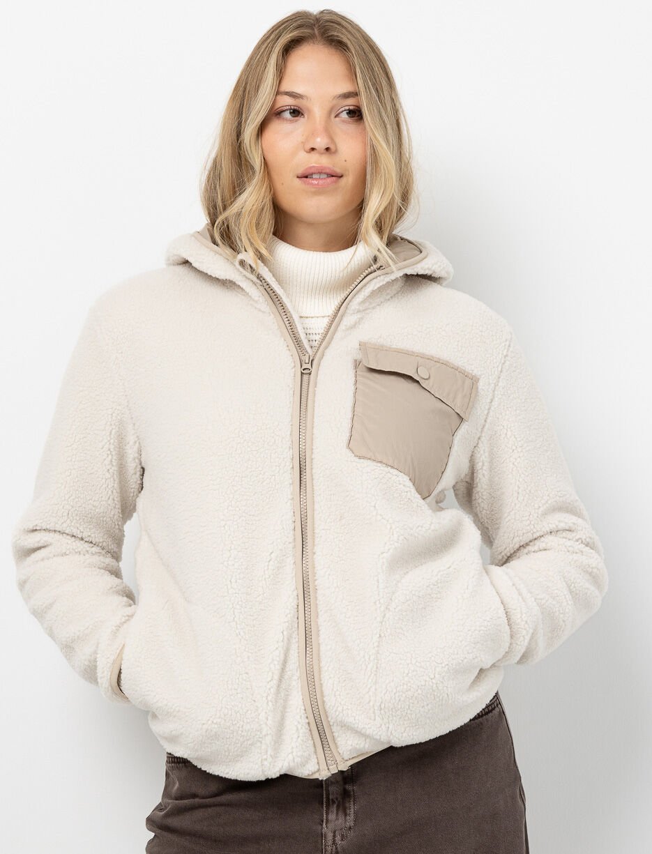Veste zippée en sherpa avec capuchon