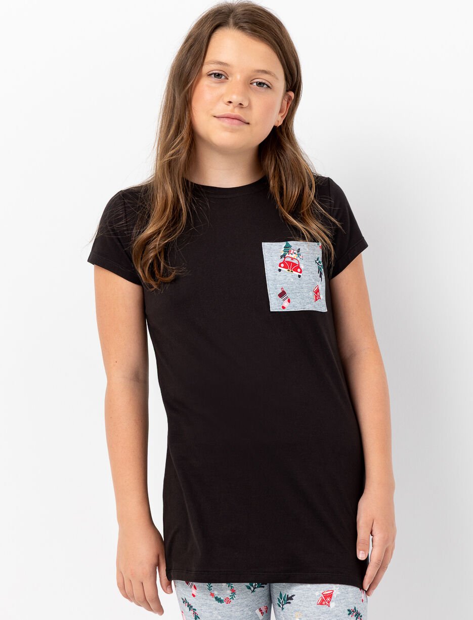 Tunique à poche imprimée Noël