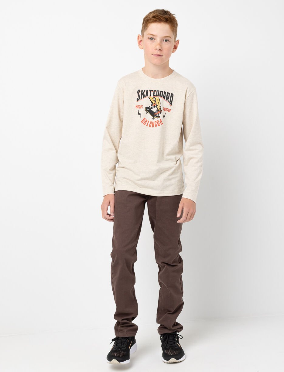 Straight-leg Pants with Constructed Waistband