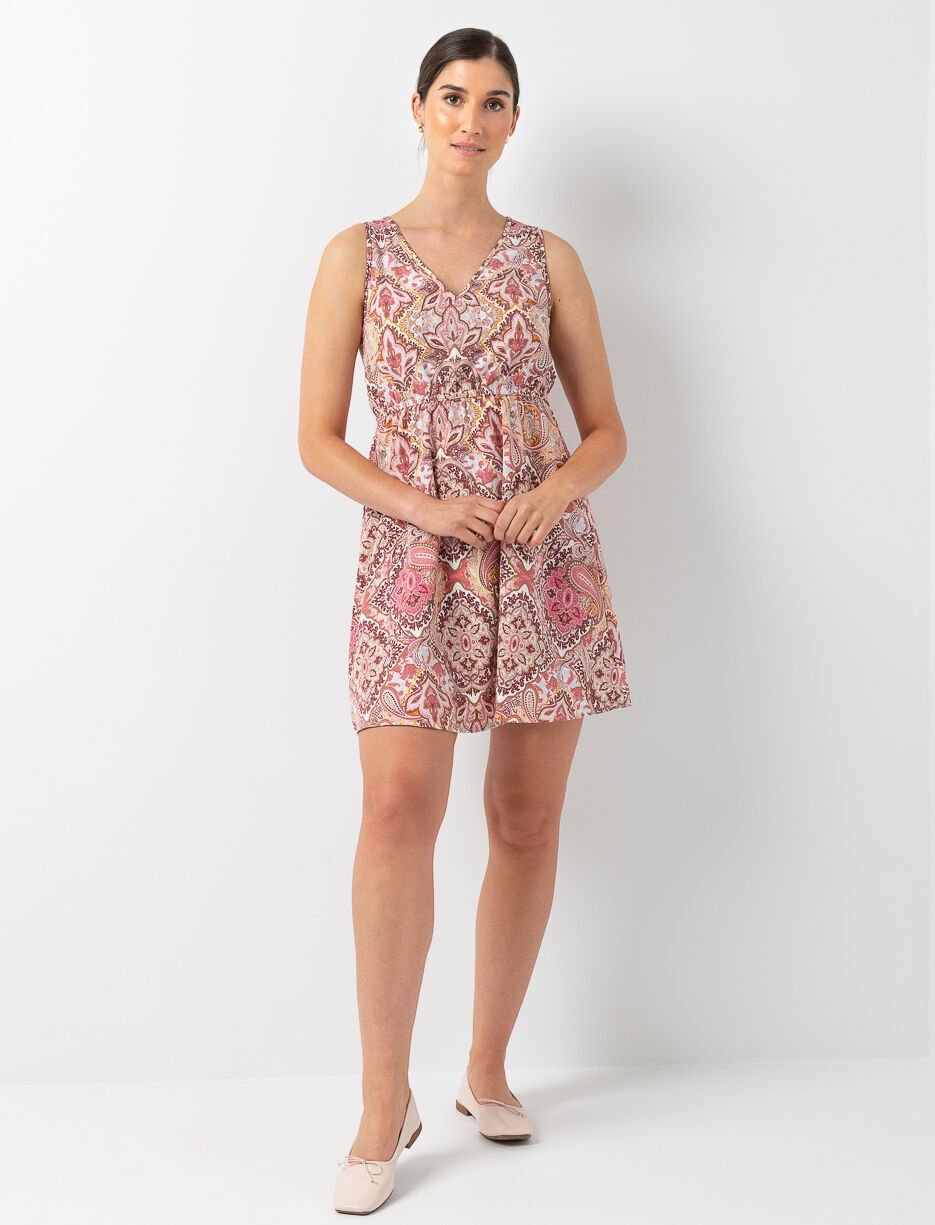 Robe imprim&eacute;e &agrave; col en V