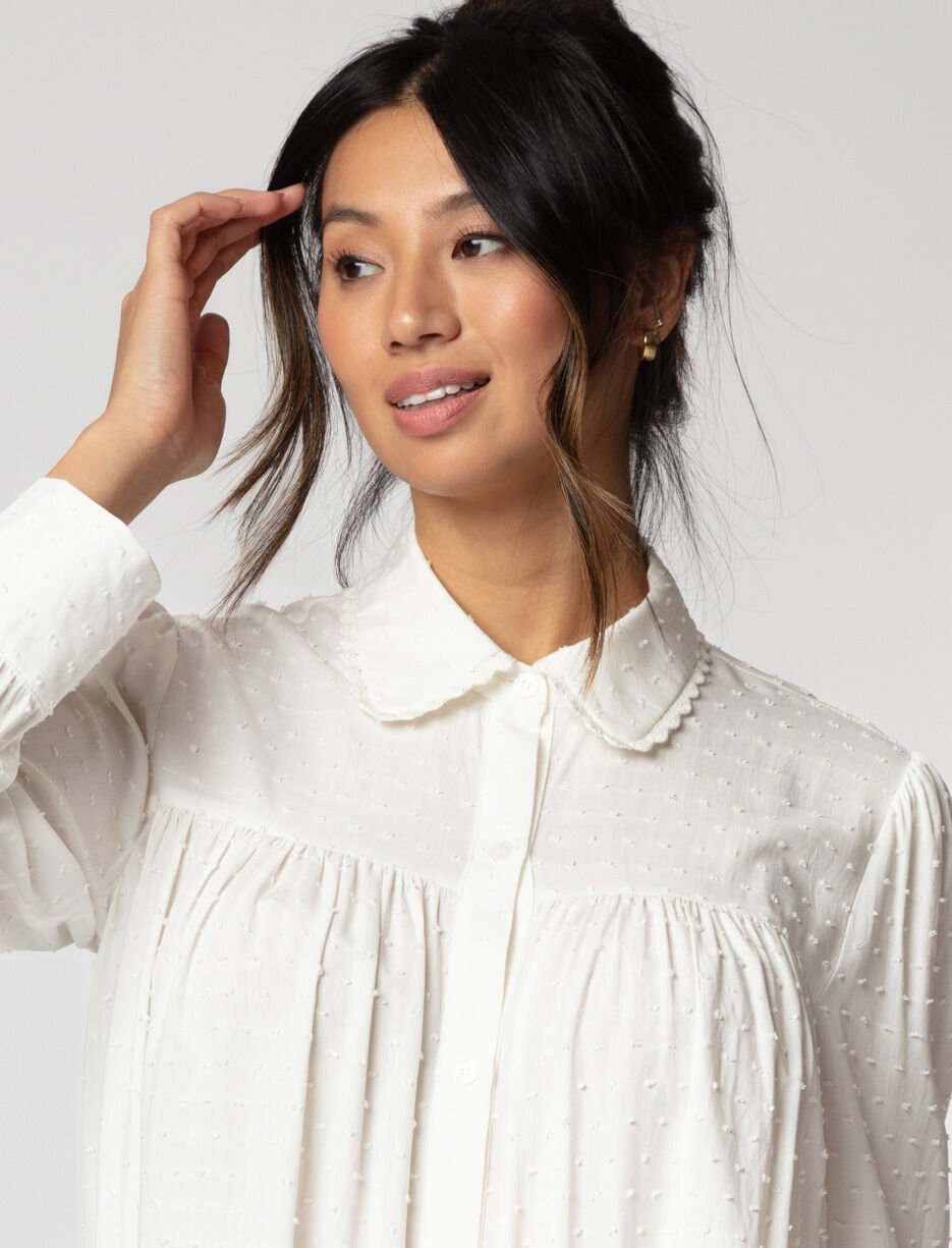 Blouse texturée à boutons