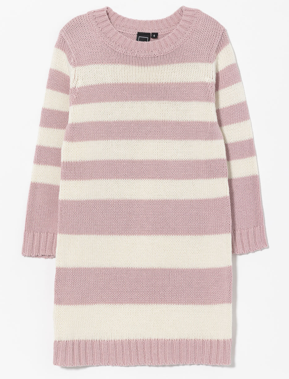 Robe en tricot à rayures - petite fille