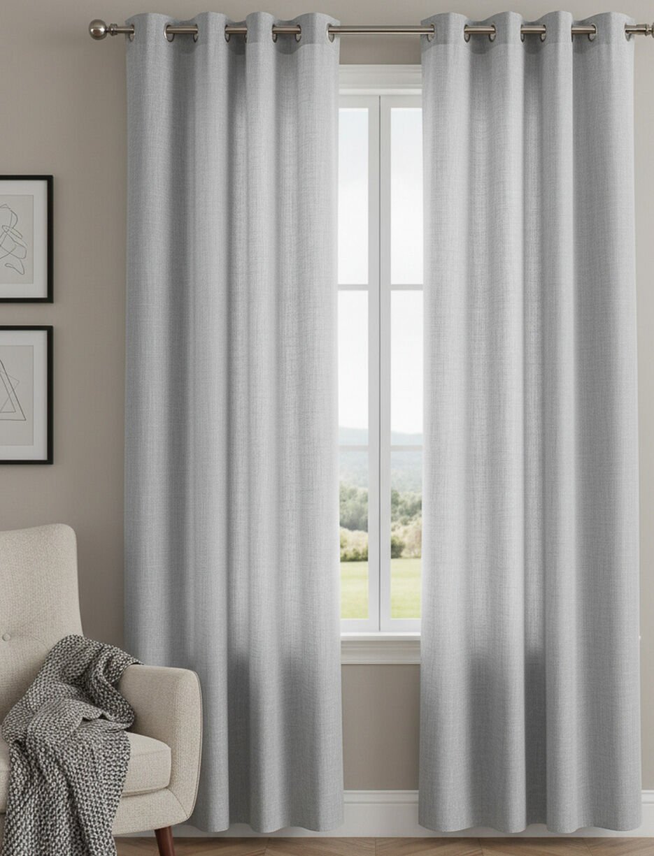 Panneau de rideau voilage aspect lin