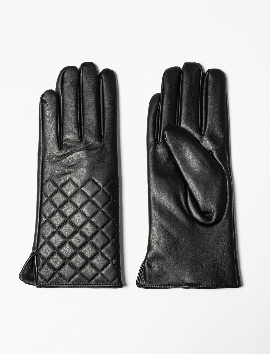 Gants en faux cuir matelassé Gants en faux cuir matelassé