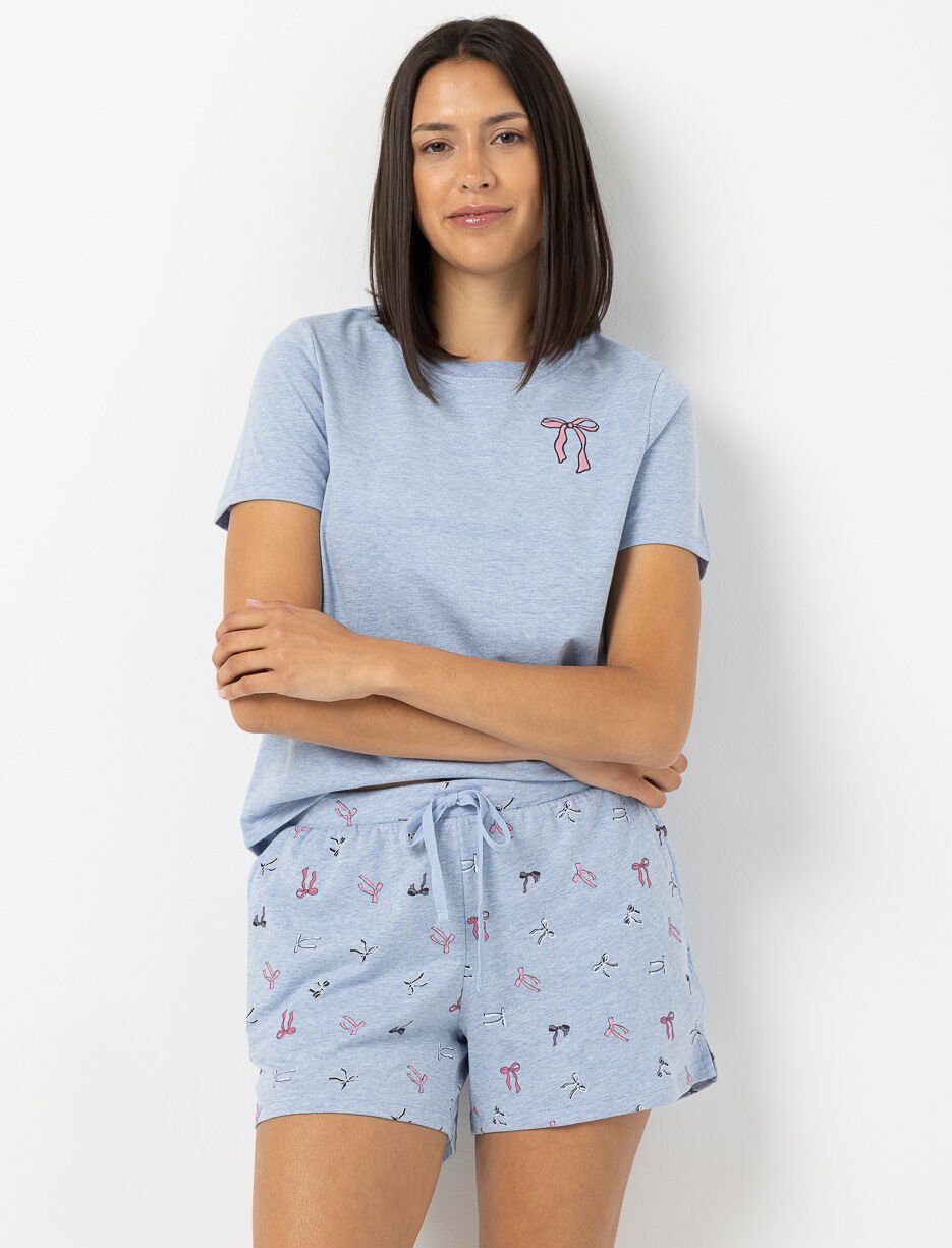 Short de pyjama imprimé à taille élastique