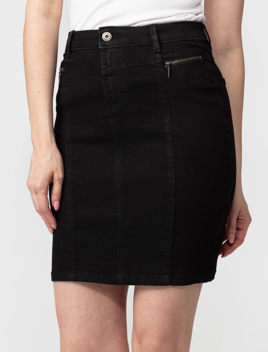 Jupe en denim à poches zippées