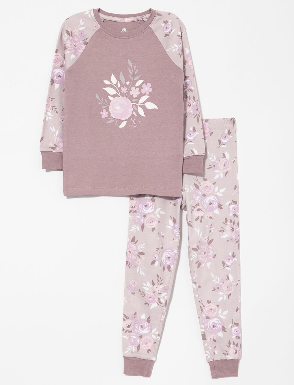 Pyjama 2 pièces imprimé en coton bio - petite fille