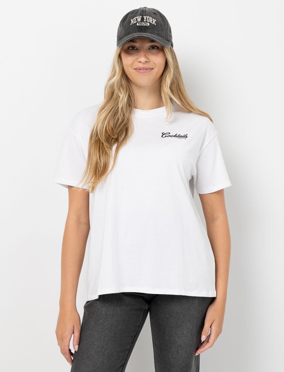 T-shirt imprimé à épaules tombantes