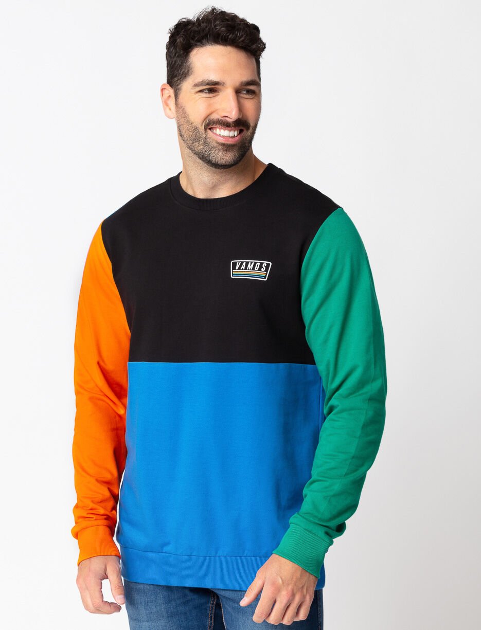 Chandail &agrave; blocs de couleurs en coton bio