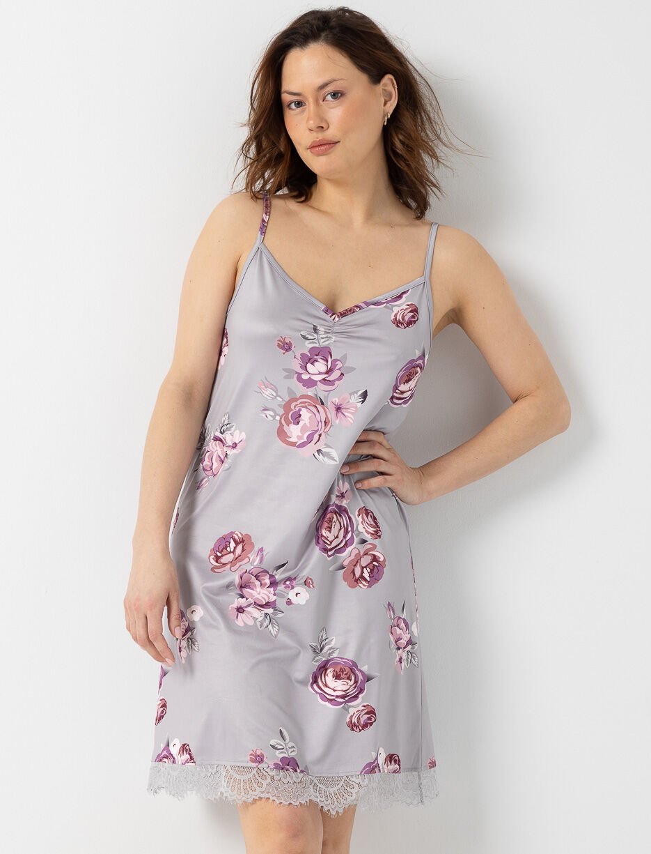 V-neck Floral Nightie 