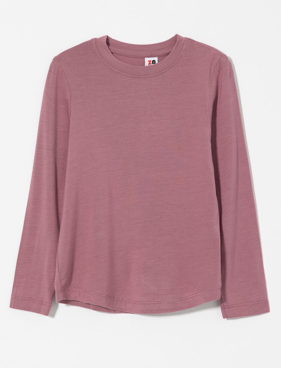 T-shirt uni à manches longues - petite fille