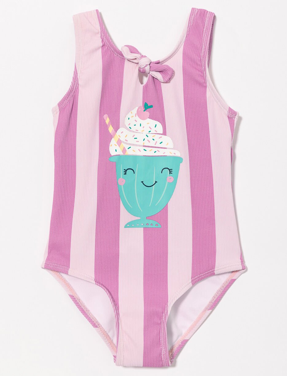 Maillot 1 pi&egrave;ce imprim&eacute; nou&eacute; - petite fille