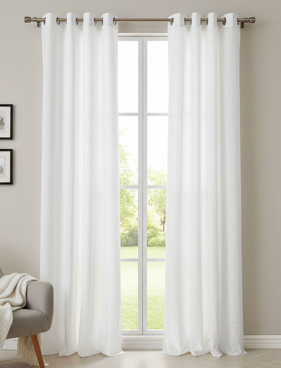 Panneau de rideau voilage textur&eacute;