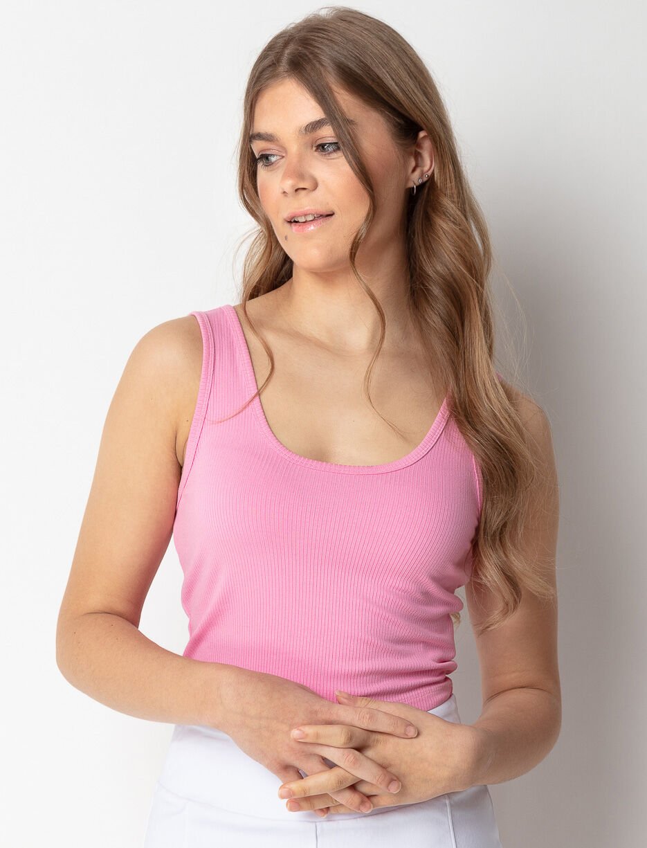 Camisole courte côtelée