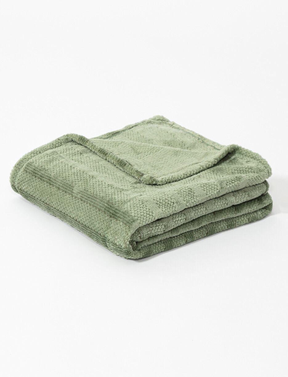 Jeté de fausse fourrure à rayures